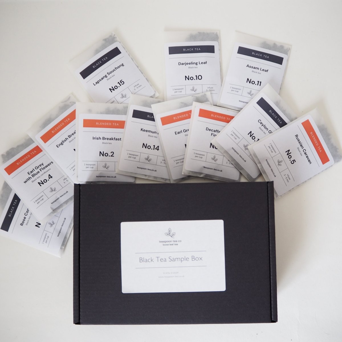 Loose leaf Black Tea Sample Box Teaspoon Tea Co