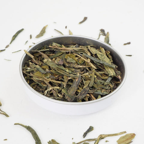 Lung Ching Dragonwell Green Tea from Teaspoon Tea Co is probably our best tasting Green tea. It's also our best quality green tea and this can be seen here with its large pressed leaves. If your looking for a green tea that tastes good this is it.