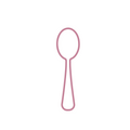 Pink spoon icon on a white background