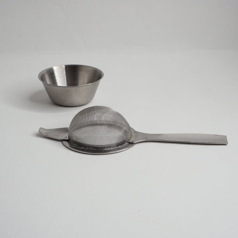 Long Handled Tea Strainer, with Drip Bowl - Teaspoon Tea Co