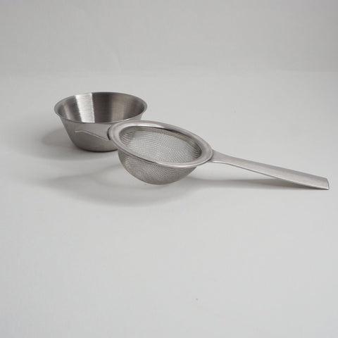 Long Handled Tea Strainer, with Drip Bowl - Teaspoon Tea Co