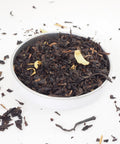 This is Orange Blossom Oolong Loose Leaf Tea from Teaspoon Tea Co.  Oolong tea is halfway between Green tea and black tea, this tea is a large leaf with Orange blossom added giving it a strong orange taste.  This speciality tea is definitely worth a try. 