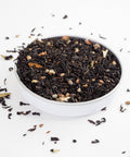 Chai Tea from online teashop Teaspoon Tea Co. Chai Spice Loose Leaf Tea can be seen here with large black tea leaves, pieces of Ginger, Cloves and Ginsing.  This could be the Best Chai.  A quality Tea.