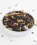 Blue Lady Tea is a very pretty and very tasty Loose Leaf Tea from Teaspoon Tea Co.  A flavoured tea with lots of colourful flower petals like Marigold, Sunflower and cornflower, flavoured with grapefruit.