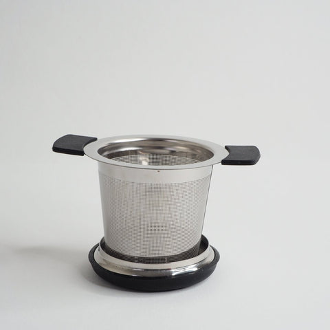 Tea infuser basket on its lid