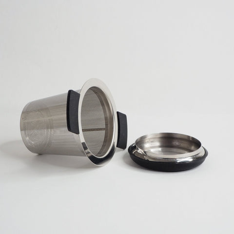 tea infuser basket on its side