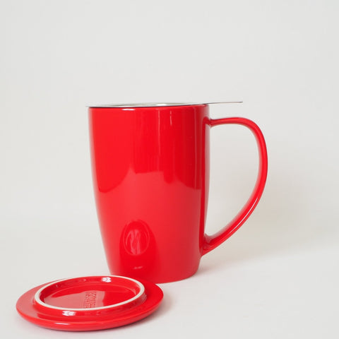Curve Tall Infuser Mug - Red - Teaspoon Tea Co