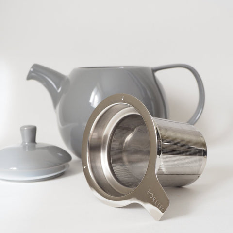 Grey Curve Teapot - Teaspoon Tea Co